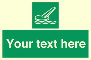 Custom sign safe condition Marine evacuation slide